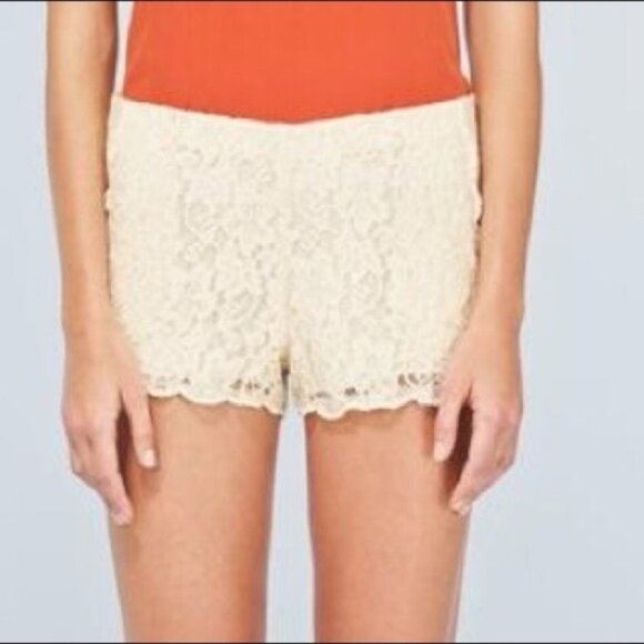 Aritzia Wilfred Jules Shorts Scallop Lace Pale Pink Coquette Size 0 Y2K 2000s - Picture 3 of 15
